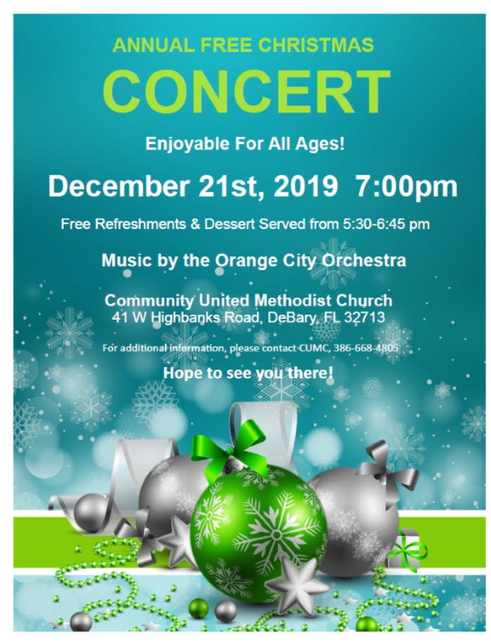 Annual Christmas Concert at Community United Methodist Church City of