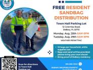 Sandbag Distribution August 28th and 29th at Town Hall